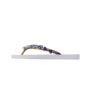Hartvormige blauwe teenslippers wit