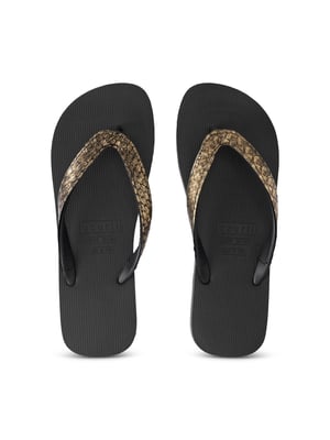 Python Bronze Flip Flop Svart