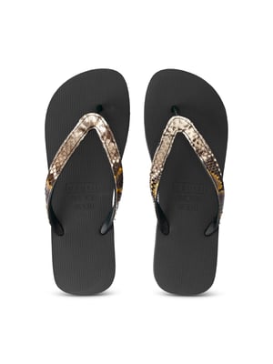 Python Taupe Flip Flop Zwart