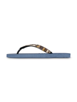 Python Taupe Flip Flop Marineblauw