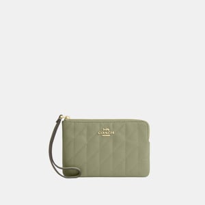 Corner Zip Wristlet With Quilting