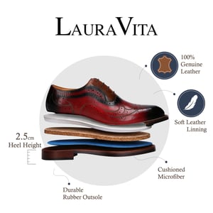 Lorenzo Conti herrarnas röda svarta läderbrogue Oxford-finskor - Ayan-01