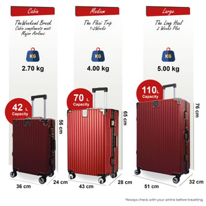 Rode hardshell koffer Dubbele 4-wiel ABS bagage Cabine Koffers