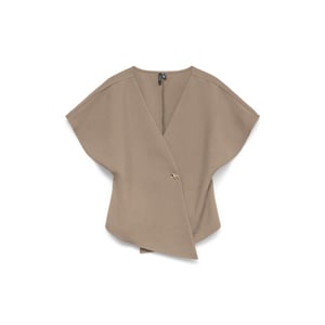 Vero Moda Vmsmilla sonja ss v-neck top exp taupe