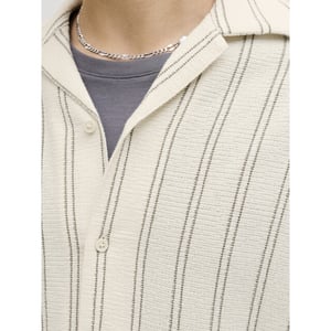 Jack & Jones Jorcoba stripe resort shirt ss sn ecru dessin