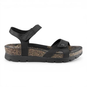 Panama Jack Dames Wedge Zwarte Leren Plateausandalen - Sulia B2