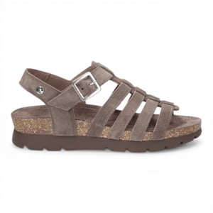 Panama Jack Dames Wedge Stone Grijze Suède Leren Sandals - Sasha B6