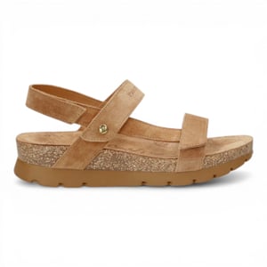 Panama Jack Dames Wedge Bark Brown Suède Leren Sandals - Selma B10