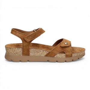 Panama Jack Dames Wedge Bark Bruine Suède Leren Platform Sandals - Sulia B26