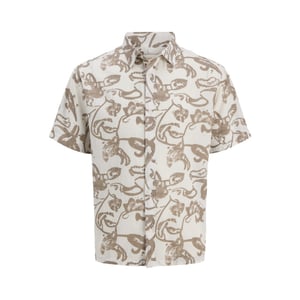 Jack & Jones Jormontauk aop shirt ss jnr ecru dessin