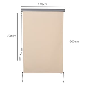 4goodz Outsunny verticale zonwering verticale luifel 120x200 cm creme