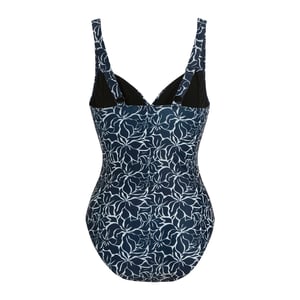 Regatta Dames Sakari Buikcontour Bloemen Einteilig Badpak (Marineblauw)