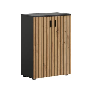Furnilux Moderne badkast basalt en eik compacte opbergoplossing voor jouw badkamer