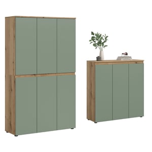 Furnilux Universele kast in rookgroen en 22 schappen en kleiderstang 175x175x37