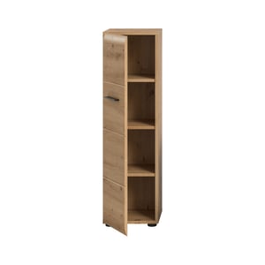 Furnilux Badkast in artisan oak ruime opbergkast met deur en planken op wieltjes