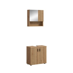 Furnilux Badcombinatie artisan oak compacte 2-delige set met spiegelkast en