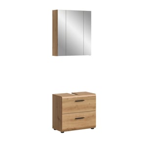 Furnilux Badcombinatie met spiegelkast minimalistisch 2-delig set artisan oak look