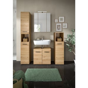 Furnilux Badcombinatie-5-delige-luxe-badkamer-kast-set-met-verlichte-spiegelkast