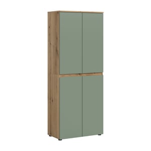 Furnilux Trendy universele kast in smoke en eik 7 planken en kleiderstang