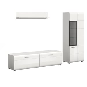 Furnilux Moderne 3-delige woonkast vitrine-lowboard-wandkast elegante mdf front