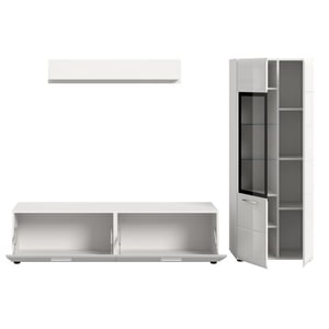 Furnilux Moderne 3-delige woonkast vitrine-lowboard-wandkast elegante mdf front