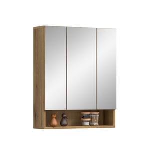 Furnilux Moderne spiegelkast evoke oak 3 spiegeltüren 6 planken opbergwonder