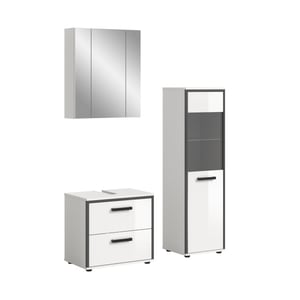 Furnilux Moderne 3-delige badcombinatie spiegelkast en wastafel met kast fsc® hout