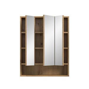 Furnilux Moderne spiegelkast evoke oak 3 spiegeltüren 6 planken opbergwonder