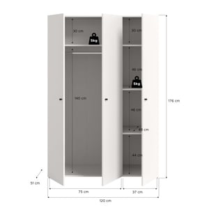 Furnilux Moderne 3-deurs kledingkast in slimme opbergoplossing voor elk interieur