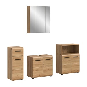 Furnilux Moderne 4-delige badcombinatie in en eiken ruime opbergoplossing