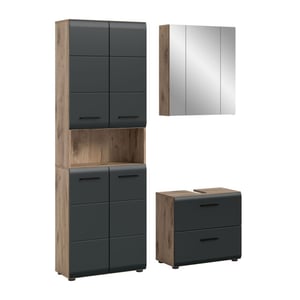 Furnilux Moderne 3-delige badcombinatie in en eiken 135x185 cm stijlvolle