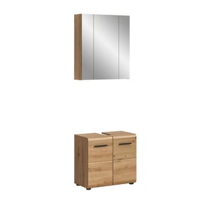 Furnilux Minimalistische 2-delige badcombinatie in en eiken compacte