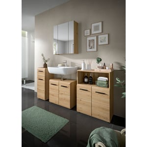 Furnilux Minimalistische 2-delige badcombinatie in en eiken compacte