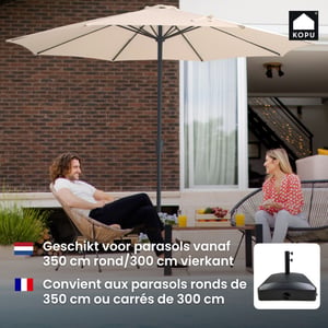 Kopu ® vulbare parasolvoet 70 kg op wielen voor grote parasols -