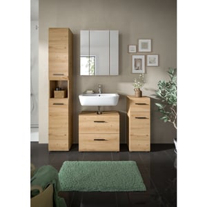Furnilux Moderne badcombinatie in en eiken 4-delige set met hoge kast en