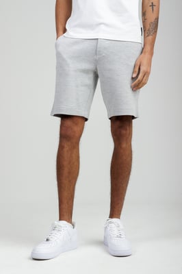 Light Grey Piqué Fleece Shorts