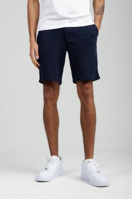 Navy Piqué Fleece Shorts