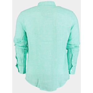 Blue Coast Casual hemd lange mouw 100% linnen, regular fit 118l/0045 verde