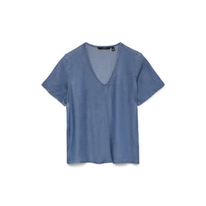 Vero Moda Vmbree ss v-neck tencel top blue denim