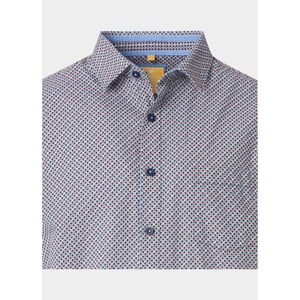 Redmond Overhemd korte mouw heren slub print casual 251445990/210