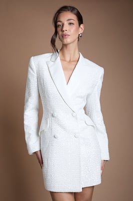 Blazer Bridal Dress With Open Back