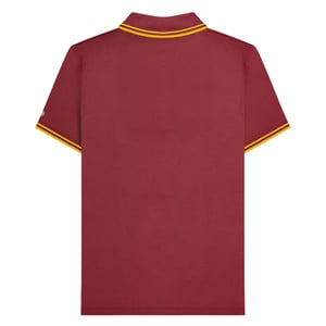 Lambretta Heren SS25 Twin Tip Poloshirt (Bourgogne/Goud)