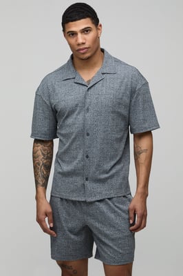 Jersey Marl Rib Regular Fit Shirt & Short Set