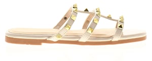 Womens Flat Summer Sandals Azonia Slip On nude
