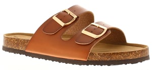 Platino Womens Flat Sandals Mules Zing Slip On brown