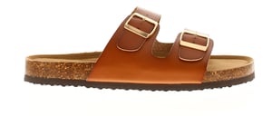 Platino Womens Flat Sandals Mules Zing Slip On brown