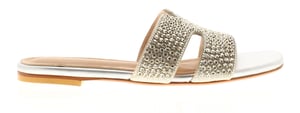 Apache Womens Flat Sandals Shimmering Rhinestones Fifi Slip On silver