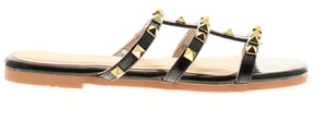 Womens Flat Summer Sandals Azonia Slip On black