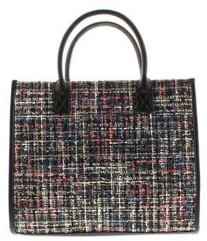 Womens Tote Bag Tweed Style Matilda Zip black