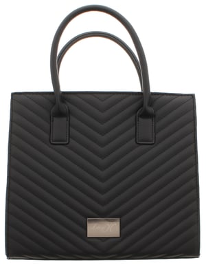Womens Quilted Tote Bag Lavish Zip black